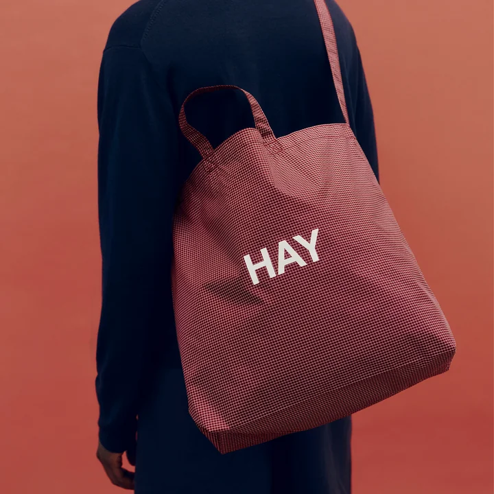 HAY - Grid Crossover Bag M, burgundy