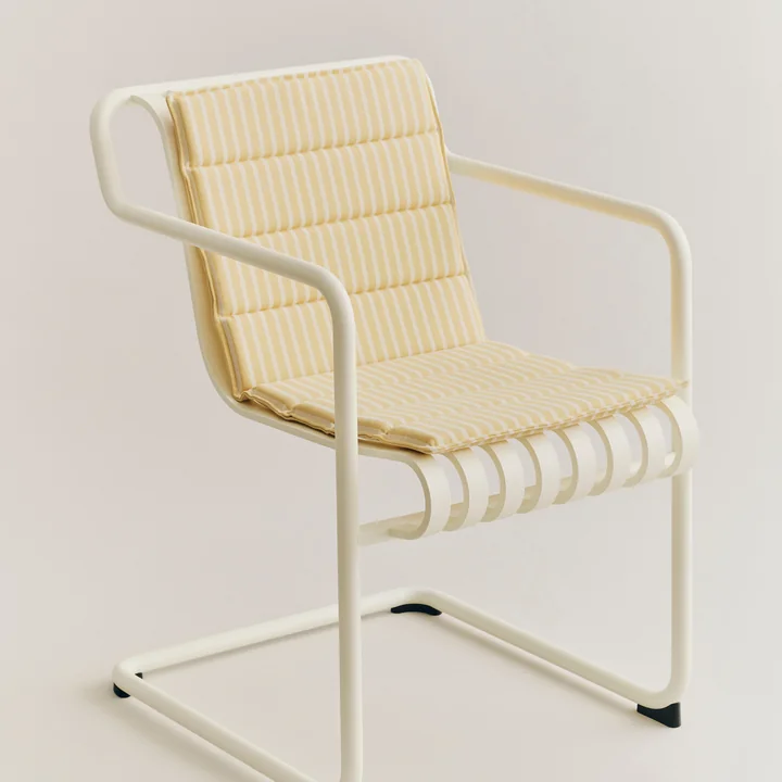 HAY - Terrazza Faltbares Sitzkissen, dicke Streifen, gelb