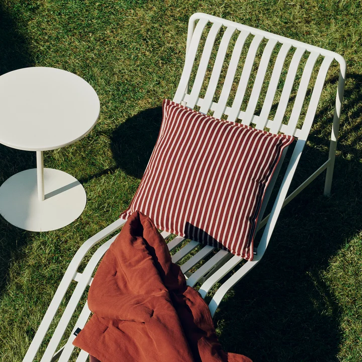 HAY - Terrazza Outdoor Kissen, 50 x 50 cm, dicke Streifen, terracotta