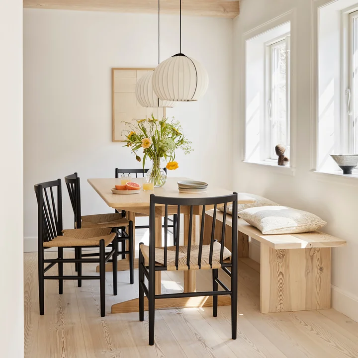 FDB Møbler - Hasmark U13 Hängeleuchte, Ø 39,1 cm, beige / schwarz