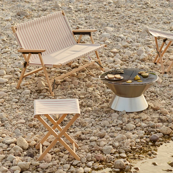 HAY - Outdoor Market Feuerstelle und Klapphocker