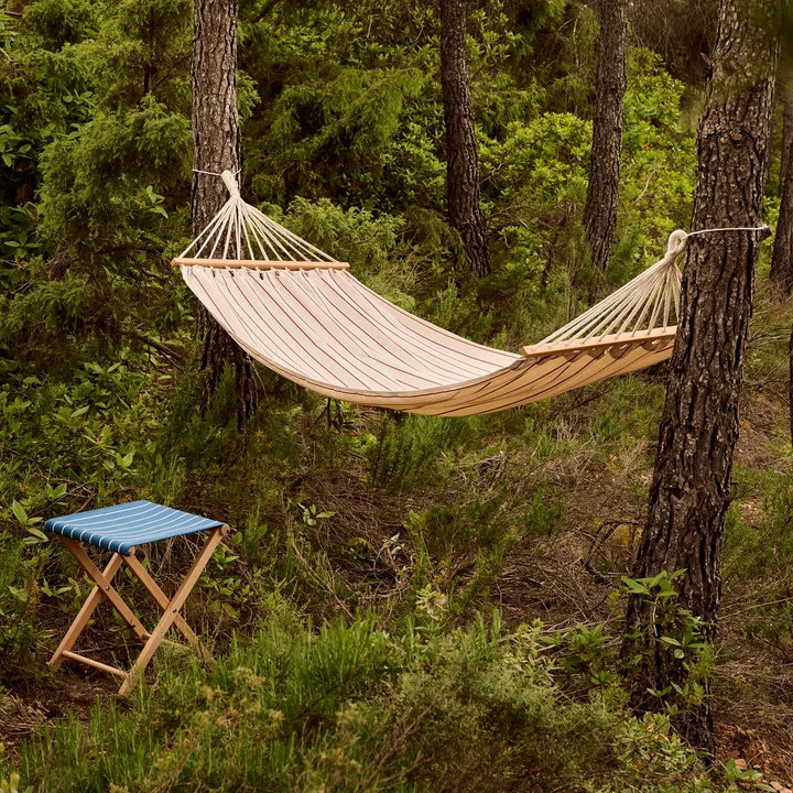 HAY - Outdoor Market Hängematte, beige mit roten Streifen