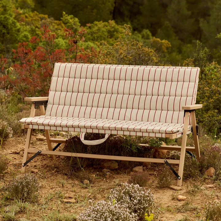 HAY - Outdoor Market Klappsofa, beige mit roten Streifen