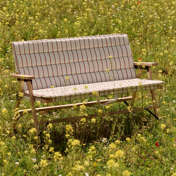 HAY - Outdoor Market Klappsofa, beige mit roten Streifen