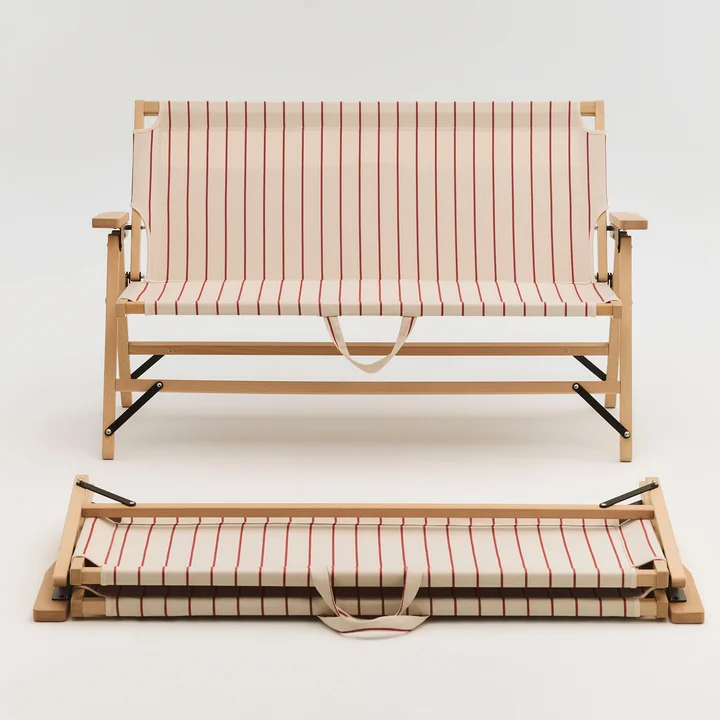 HAY - Outdoor Market Klappsofa, beige mit roten Streifen