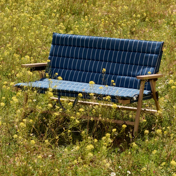 HAY - Outdoor Market Klappsofa, blau mit beigen Streifen