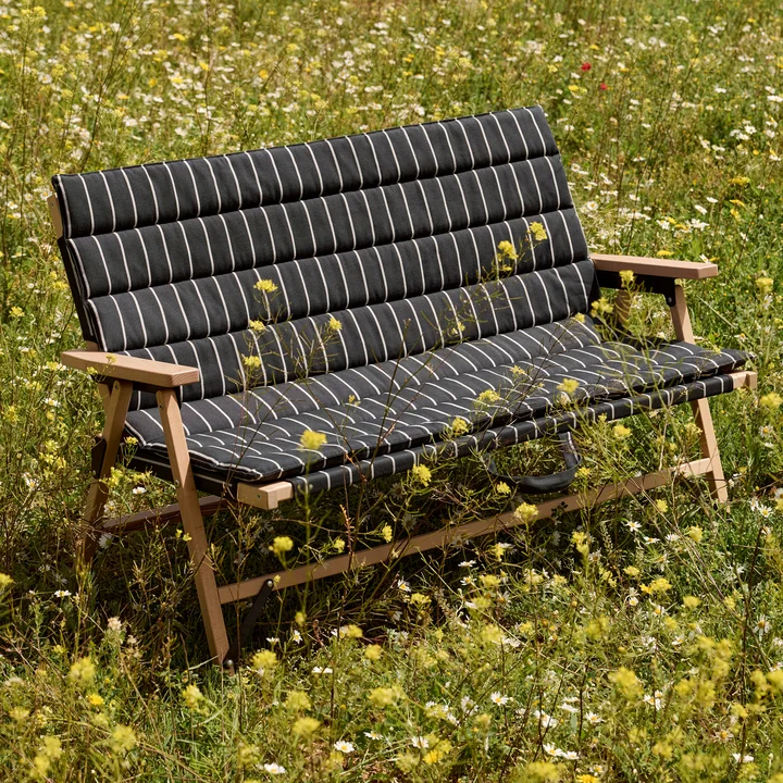 HAY - Outdoor Market Klappsofa, schwarz mit beigen Streifen