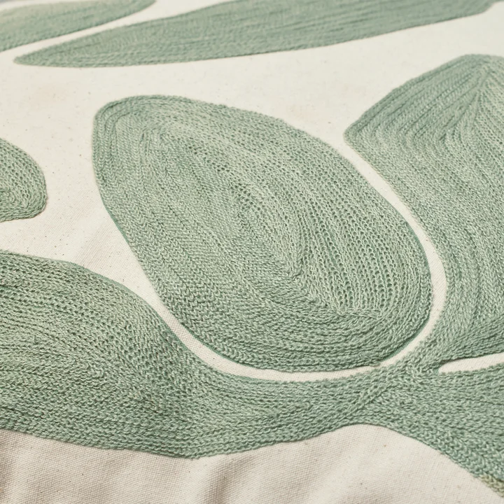 Broste Copenhagen - Herbert Kissenbezug, 50 x 50 cm, sage green / natur