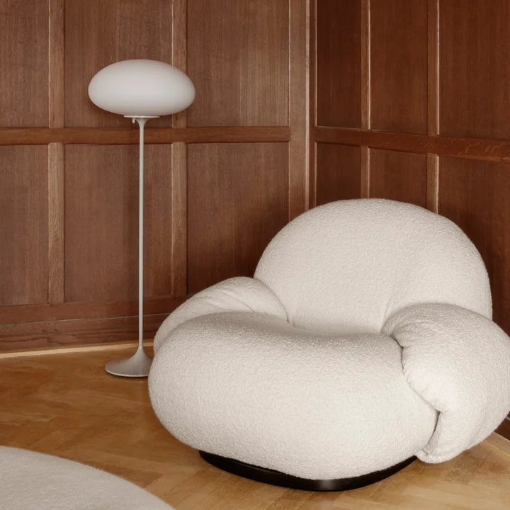 Gubi - Stemlite Stehleuchte H 110 cm, pebble grey / opal