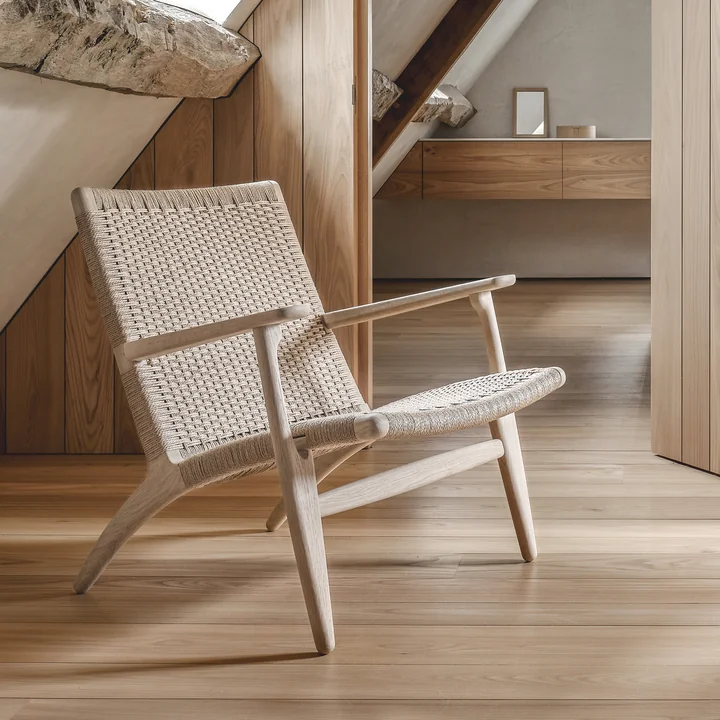 Carl Hansen - CH25 Sessel, Eiche geseift / Naturgeflecht