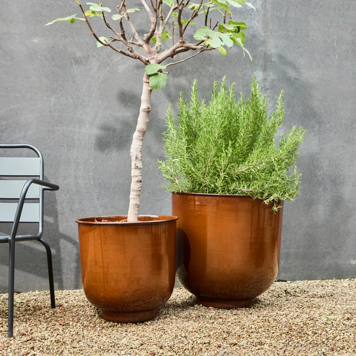 House Doctor - Cove Blumentopf, braun (2er-Set)