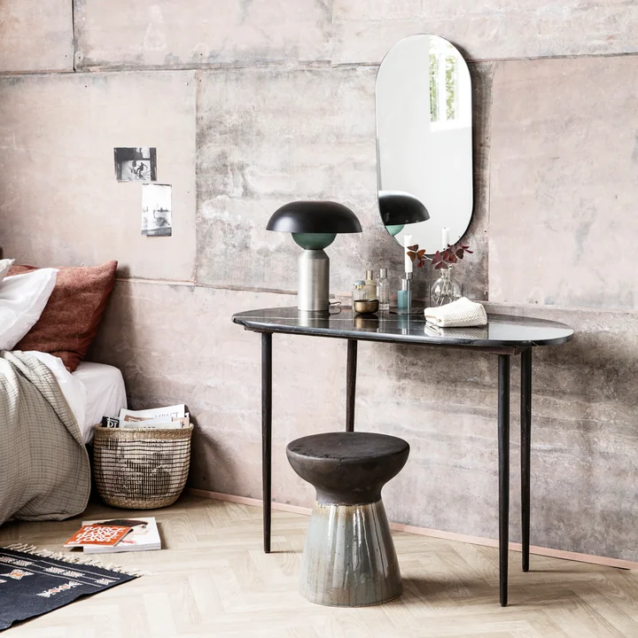 House Doctor - Eda Schreibtisch, Marmor, schwarz