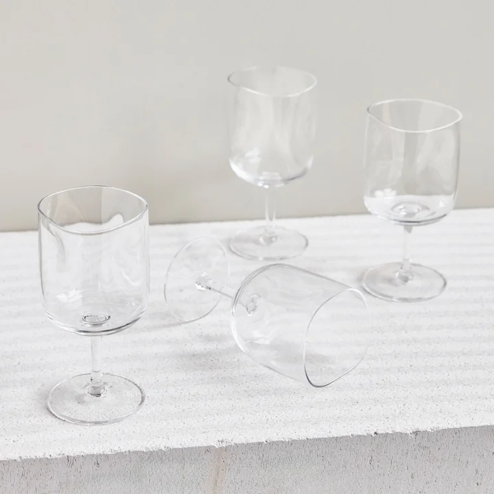 House Doctor - Sand Weinglas, H 16 cm, klar (4er-Set)