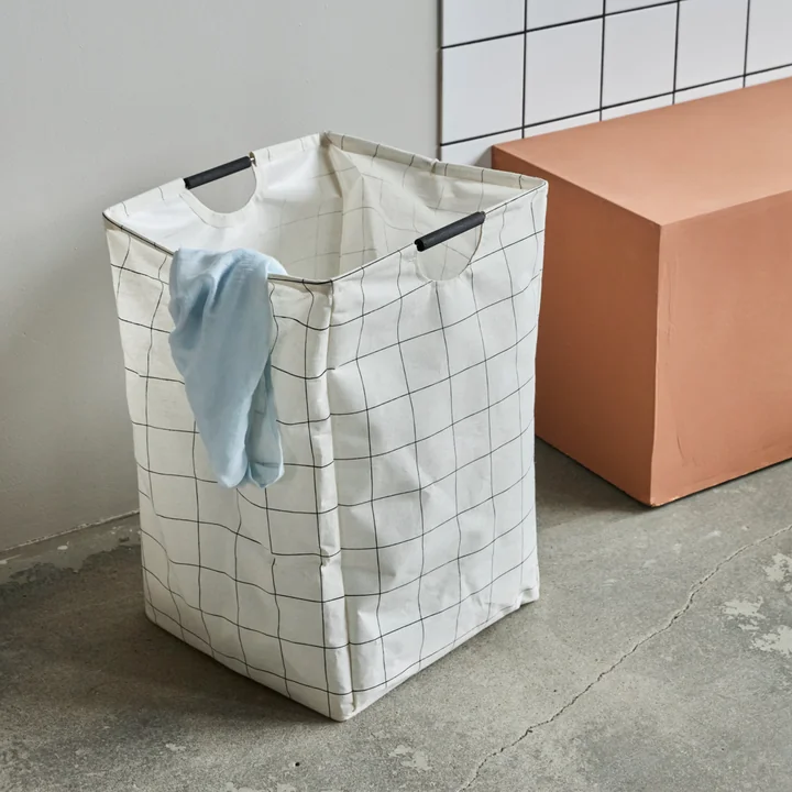 House Doctor - Squares Wäschesack, weiß