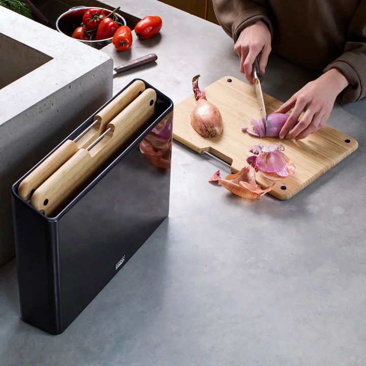 Joseph Joseph - Folio Steel Schneidebretter, Bambus / schwarz (3-teilig)