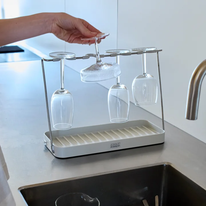 Joseph Joseph - DrySmart Abtropfgestell für Weingläser, light stone