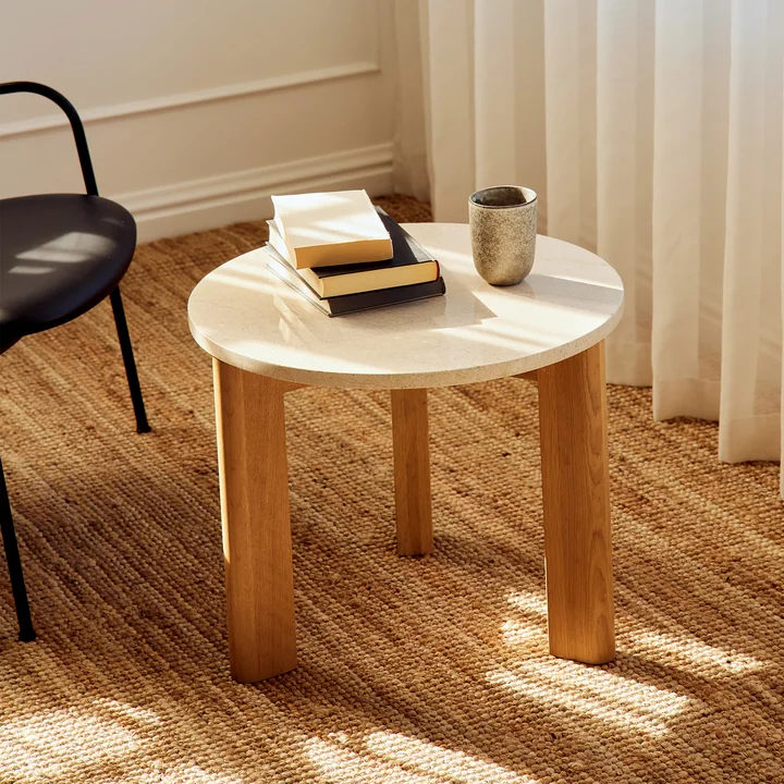 Andersen Furniture - Evoke Kaffeetisch, Ø 55 cm, Eiche / Marmor