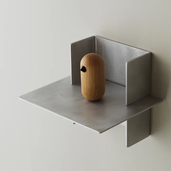 Normann Copenhagen - Alu Wandregal, 25 cm, Aluminium gebürstet