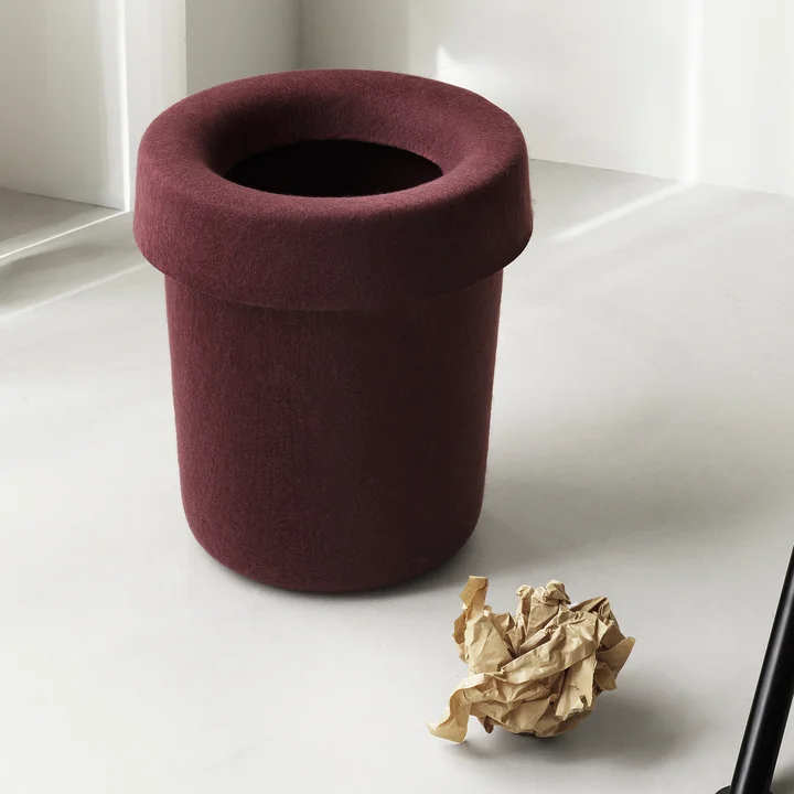 Normann Copenhagen - Hide Büroabfalleimer, burgundy