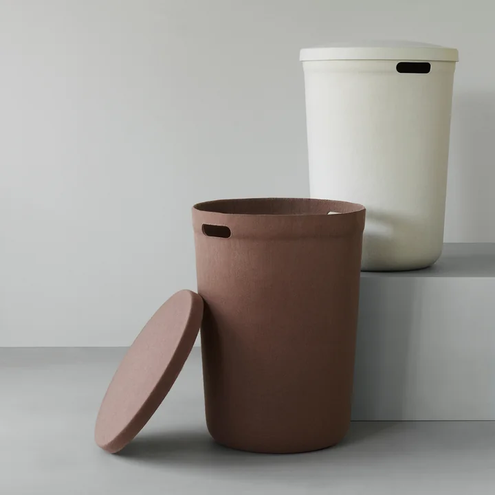 Normann Copenhagen - Hide Wäschekorb, cream und braun