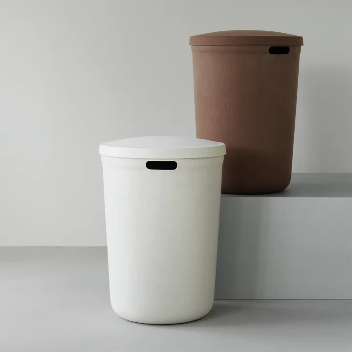 Normann Copenhagen - Hide Wäschekorb, cream und braun