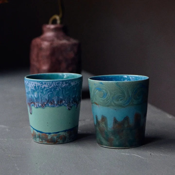 HKliving - 70's Van Gogh Kaffeebecher, 230 ml, self portrait (2er-Set)