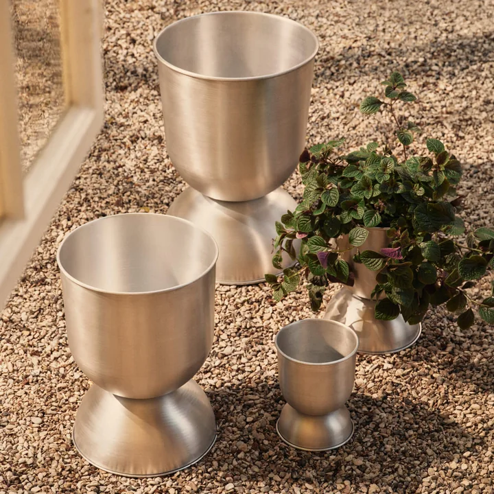 Ferm Living - Hourglass Blumentöpfe, Aluminium