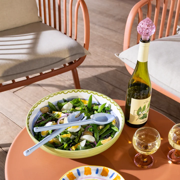 &klevering - Boavista Salatschale Ø 30 cm, grün und Boavista Salatbesteck, blau