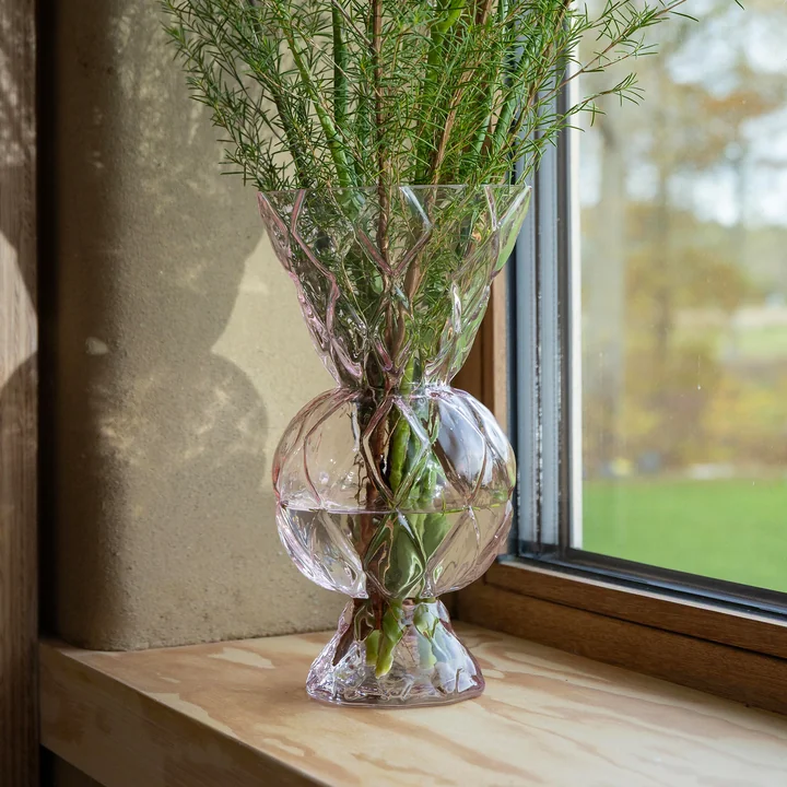 &klevering - Rhombic Glas-Vase, pink