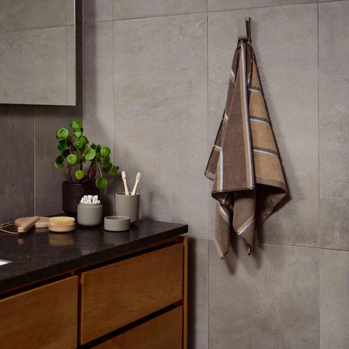 Zone Denmark - Handtuch Sauna, 50x100, Taupe/Camel/Sky Blue