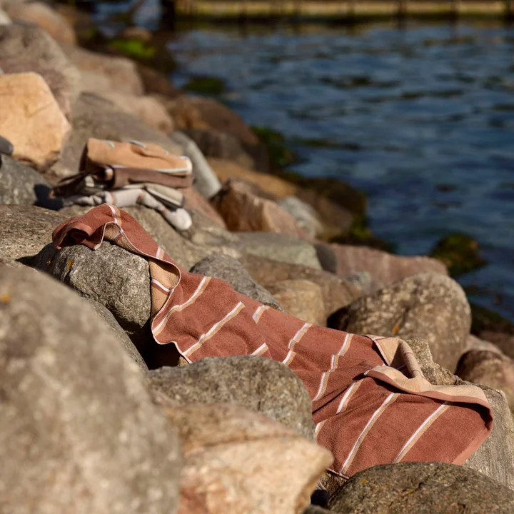 Zone Denmark - Badehandtuch Sauna, 70x140, Terracotta/Camel/Lupine