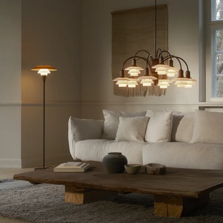 Louis Poulsen - PH 1/1 Kronleuchter Centenary Edition, aged brass / dusty terracotta (9-Armig)