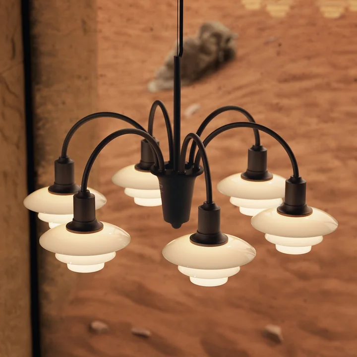 Louis Poulsen - PH 1/1 Kronleuchter Centenary Edition, aged brass / dusty terracotta (6-Armig)