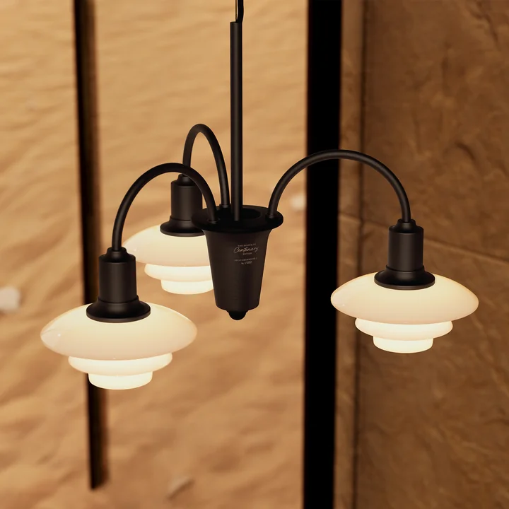 Louis Poulsen - PH 1/1 Kronleuchter Centenary Edition, aged brass / dusty terracotta (3-Armig)