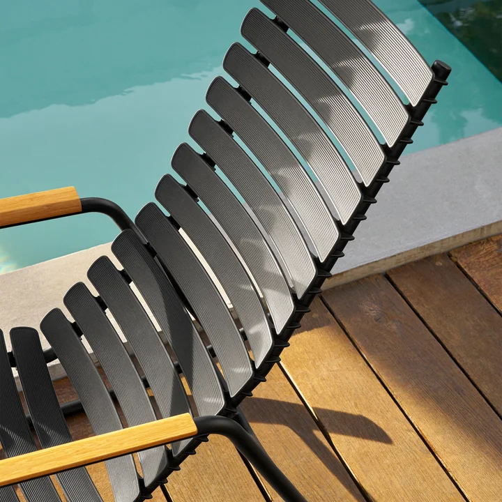 HOUE - ReCLIPS Outdoor Schaukelstuhl, schwarz / Bambus