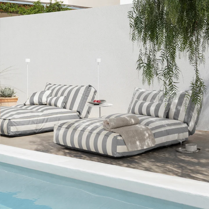 Blomus - Stay Outdoor-Bett, 120 x 190 cm, lily white / elephant skin