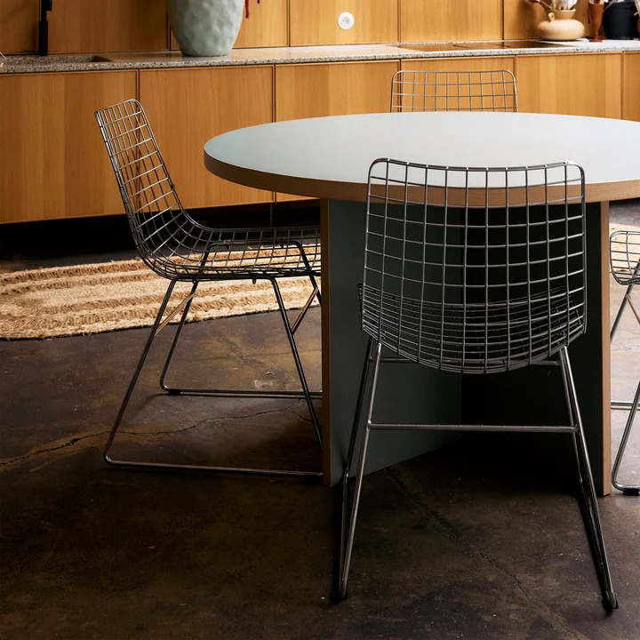 HKliving - Esstisch, Ø 130 cm, pale blue