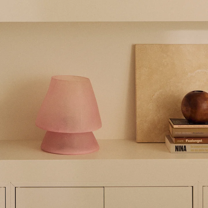 HKliving - Glassfiber Tischleuchte, H 28 cm, pink