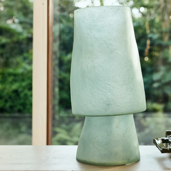 HKliving - Glassfiber Tischleuchte, H 52 cm, petrol blue