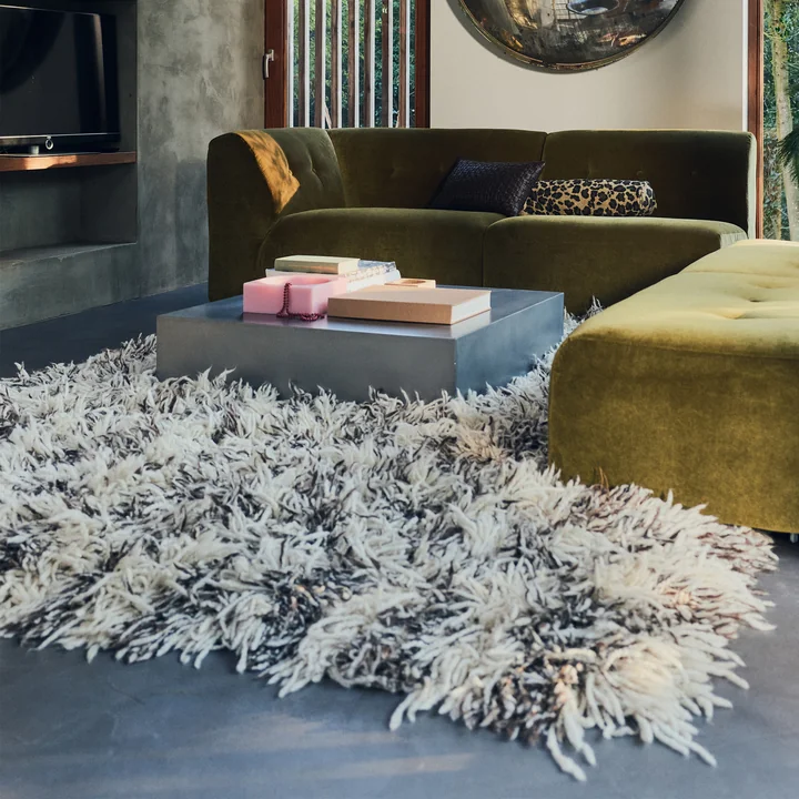 HKliving - Shaggy Teppich, 200 x 300 cm, checkers