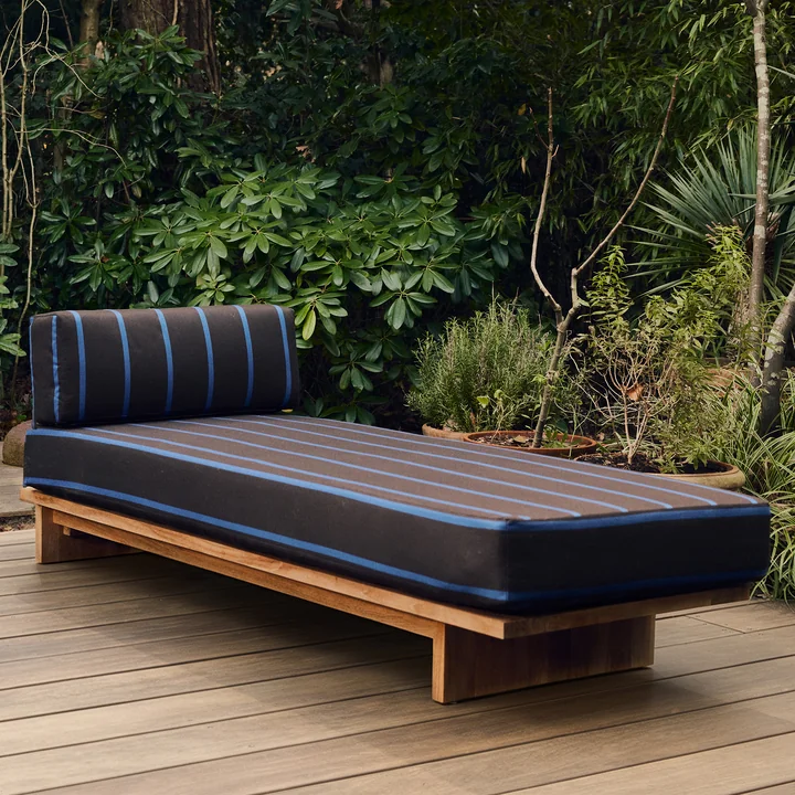 HKliving - Teak Outdoor Daybed, burnt sky