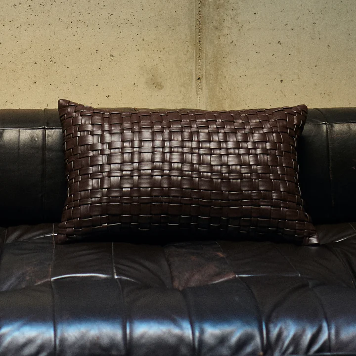 HKliving - Woven Kissen, 50 x 30 cm, chocolate brown