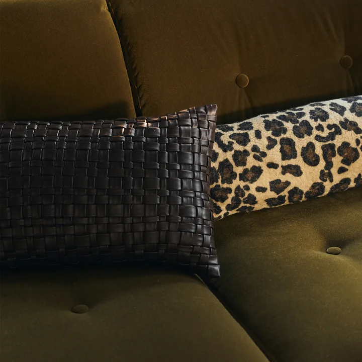 HKliving - Woven Kissen, 50 x 30 cm, chocolate brown