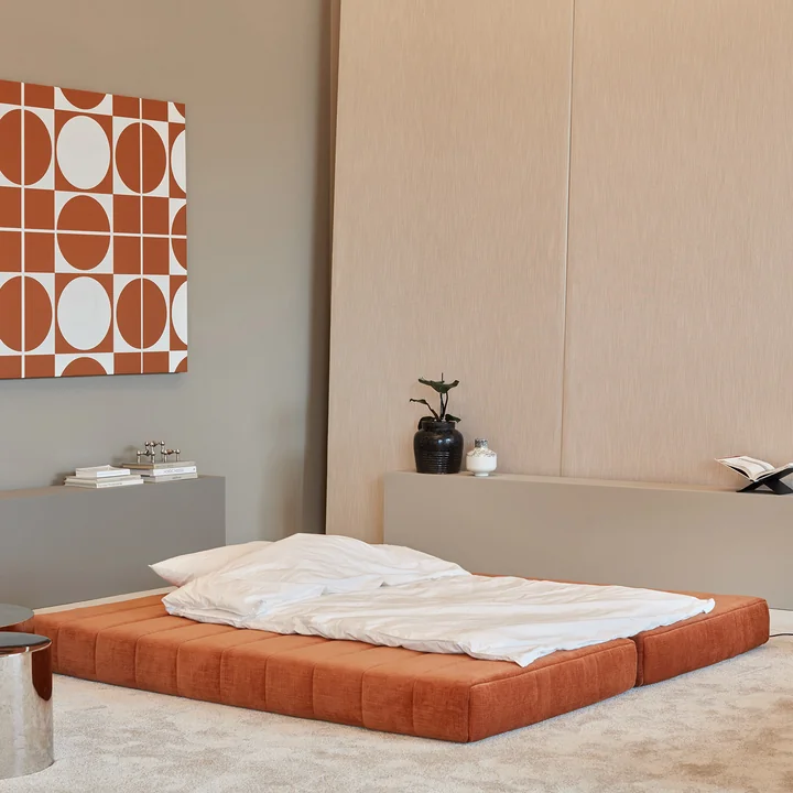 Innovation Living - Cozypad Schlafsofa, 2 L-förmige Rückenpolster, rust orange (Stoff 412 Esina)