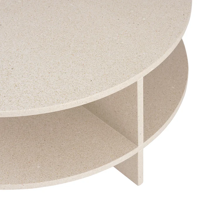 Muuto - Halves Couchtisch, light taupe terrazzo
