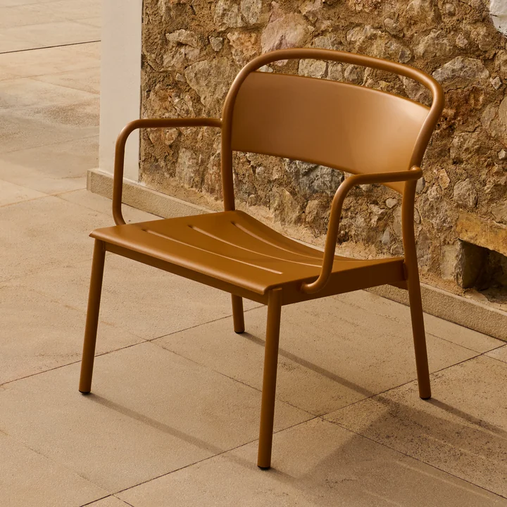 Muuto - Linear Steel Lounge Armchair, burnt orange 