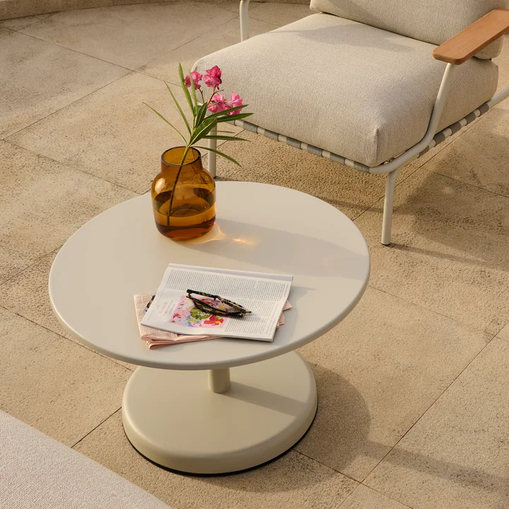 Muuto - Linear Steel Outdoor Kaffeetisch, Ø 70 x H 40 cm, grau 