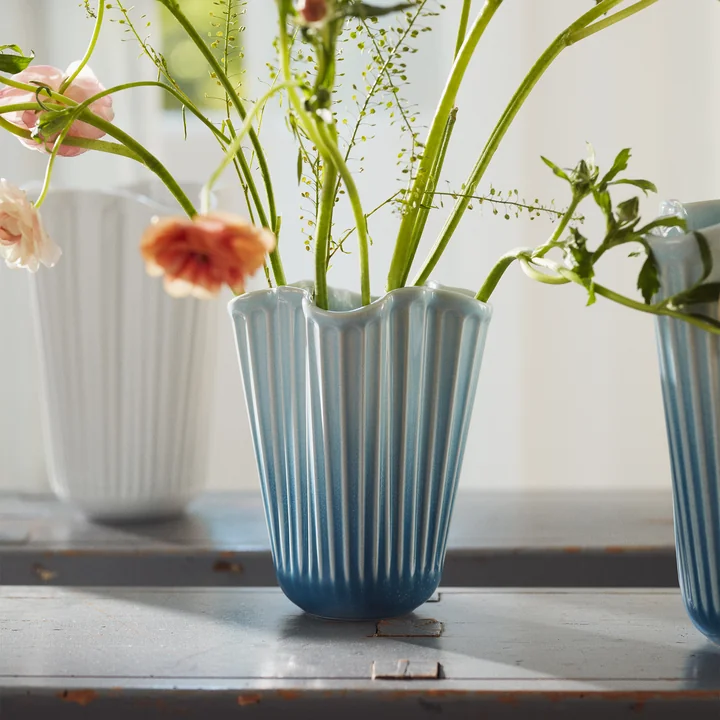 Kähler Design - Hammershøi Unfold Vase, H 16,5 cm, blau