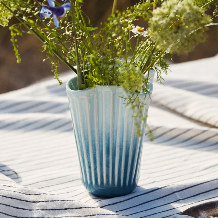 Kähler Design - Hammershøi Unfold Vase, H 16,5 cm, blau