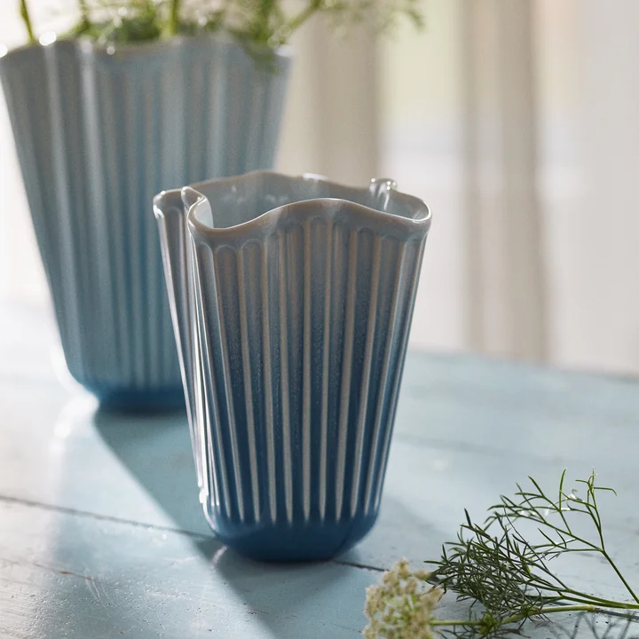 Kähler Design - Hammershøi Unfold Vase, H 16,5 cm, blau